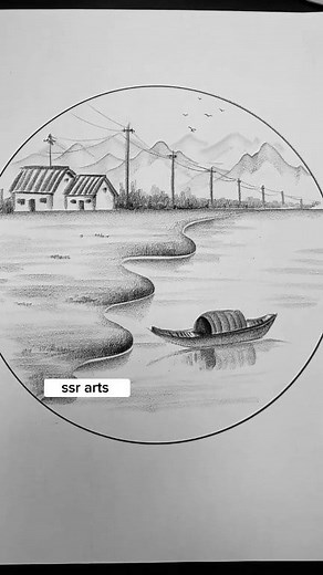 How to draw a beautiful scenery with a pencil #draw #drawingtutorial #art #foryouシ #fblifestyle | SSR Art's