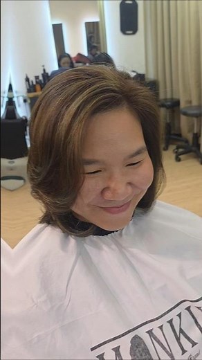 Korean digital perm with Olive brown colour &Highlights #koreanhairsalonsg#hairperm#haircolor