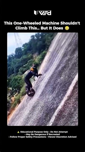 This One-Wheeled Machine Shouldn't Climb This… But It Does 😳🛞 #shorts
