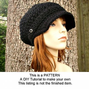 Chunky Crochet Hat Pattern, Newsboy Hat Pattern, Newsboy Cap Pattern, Hat Crochet Pattern, Womens Hat, Mens Hat, Winter Hat - Etsy