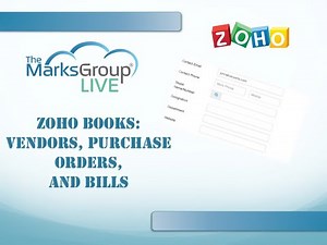 Zoho Books: Vendors, Purchase Orders and Bills