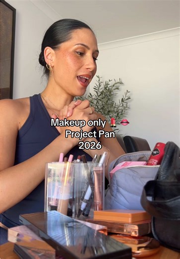 MY PROJECT PAN - makeup only! 👄 💄 2026!!!! Lets see how much of this I can get through!!! I’ve broken down my makeup into categories! 🙏🏼 anyone else doing project pan this year ??? I do love buying lip liners and blush….. so it’s hard to not treat myself to them 😂 #projectpan #makeupchallenge #projectempire #intentionalliving #makeuphacks @Breeze Balm @MCoBeauty @nudebynature @Lanolips @MECCA MAX @MECCA COSMETICA @Charlotte Tilbury @rimmellondon @NYX Professional Makeup @LOreal Professionne