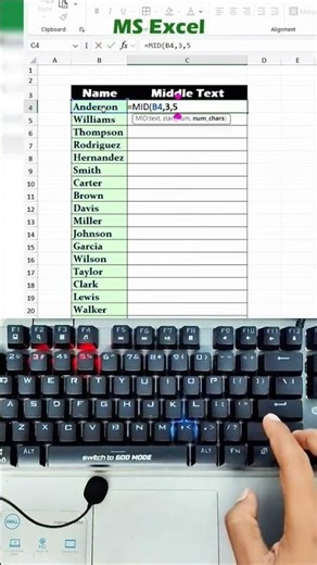 Extract Any Middle Word from Long Text in Excel Using One Simple Formula You Will Love#ExcelTips