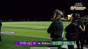 TOUCHDOWN GROVES! Chris Little hauls in a HUGEEE TD to extend their lead 21-13 Groves 4Q Delivered by Hungry Howie's Pizza Check out the broadcast at mhsaa.tv | State Champs Michigan