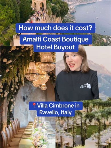 How big do you think your wedding budget has to be for a buyout of a boutique hotel on the Amalfi Coast in Italy? Let’s look at the pricing PDF for Villa Cimbrone in Ravello, Italy 👀 Follow us for more wedding venue price breakdowns in Italy! We’re a crowdsourced platform for wedding venue prices, and we have more than 300 venues with pricing in Italy. Head to tulletogether.com to learn more! #weddingtok #bridetok #italywedding #amalficoast
