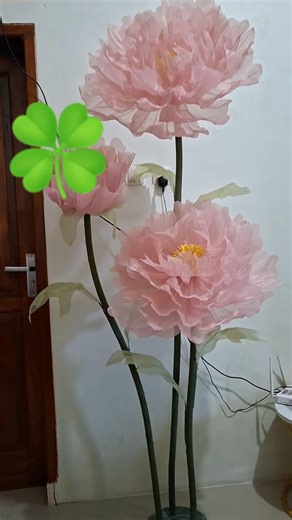 Diy tutorial giant flower, organza craft, de flores giant flower #diy