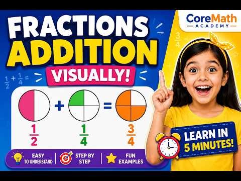 Learn Fraction Addition Visually! 🍕 Easy Fractions for Kids | CoreMath Academy