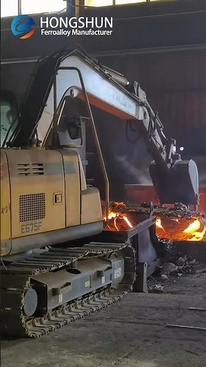 The smelting and crushing site of Ferro Molybdenum (FeMo) production at Hongshun.