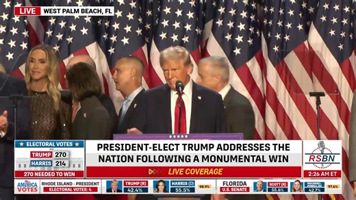 27K views · 1.3K reactions | LIVE: President Trump Addresses the Nation After Winning the 2024 Presidential Election - 11/5/24 | Right Side Broadcasting | Facebook