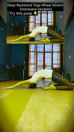 Deep Backbend Yoga Wheel Stretch(Ustrasana Variation) #Yoga #CamelPose #Ustrasana #YogaWheel #viral