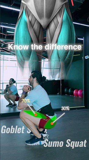 Goblet Squat vs Sumo Squat (Big Difference!) #glutes #quads #legsworkout #تمرين #نصائح #gymtips