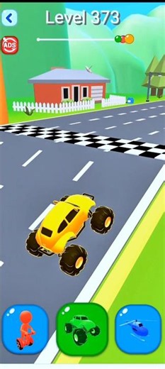 Shape Shifting Game | New Hyper Casual Game I level -373 | #car #shapeshifting #shorts #funny