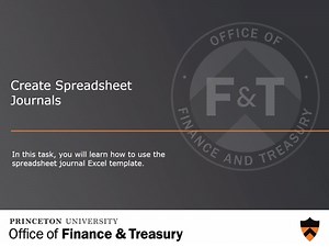 Create Spreadsheet Journals