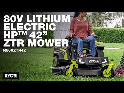 RYOBI 80V Lithium Electric HP™ 42” ZTR Mower (R80XZTR42) in action