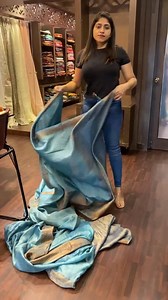 Medium aquamarine Tussar silk saree with woven border. Code 13472 For queries WhatsApp 9846355800 or call 04844044800. | AshimaFashionstore