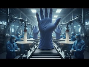 Inside the Latex Glove Factory: From Liquid Ruber to Millions of Daily Medical Gloves (Full Process)