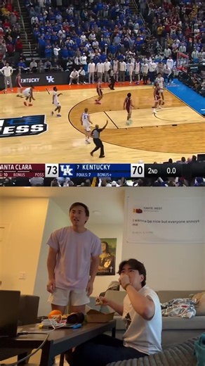 INSANE KENTUCKY BUZZER BEATER VS SANTA CLARA #marchmadness #ncaabasketball #kentuckybasketball