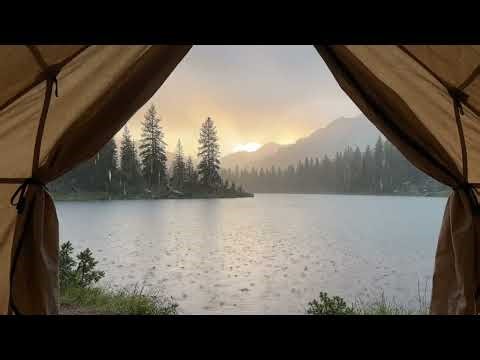 Rain on a Mountain Lake from Inside a Cozy Tent 🌧️⛺ Relaxing Rain Sounds for Sleep & Deep Focus