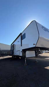 1.9K views · 127 reactions | It’s here - Our 32’ FWSPRG Fifth Wheel Toy Hauler  16’ of pure 87” width cargo Tandem 8K Axles Residential Mini Split Air Conditioning and Heat Custom Blacked Out 4000 Series Side Patio Stackable washer and dryer King size bed Residential 3 x 3 shower Built for a Veteran by Veterans  Build yours today! | Dune Sport | Facebook