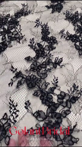 Black Chantilly Lace Fabric With Corded for Bridal Gown, Wedding Dress, DIY Sewing, Bridal Weding Eyelash Lace Sold by 3 Meters/piece - Etsy