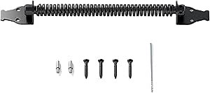 14 inch Self Closing Gate Door Spring Hardware for Wooden and Vinyl Fence with Adjustable Tool,Carbon Steel,Black