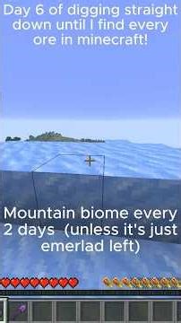 Day 6 of digging straight down until I find every ore in minecraft! #minecraft