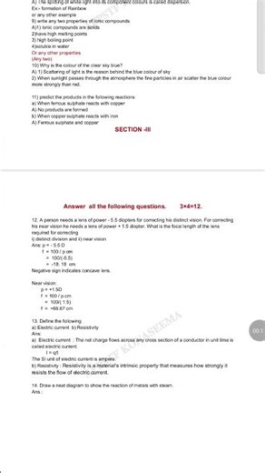 AP 10th class FA 2 physical science key #physics #chemistry #apssc #10thclass #10thexams #class10th