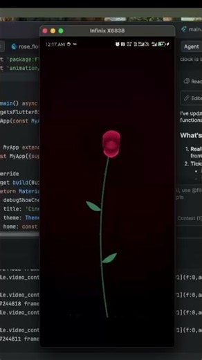 Realistic Rose Bloom Animation in Flutter Procedural Flower Growth