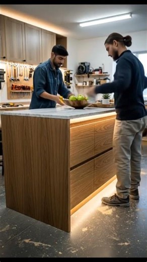 From Raw Wood to Dream Kitchen! 🪵💎 #interiordesign #diy