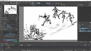 Krita临摹圈型练习，关键帧，曲线动画，录像功能