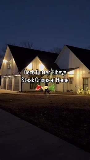 Tyler | 🥃 Back Patio Vlogs on Instagram: "Herb butter ribeye steak crisps made at home #cookingvlog #dayinthelife #outdoorcooking #steak #bourbon"