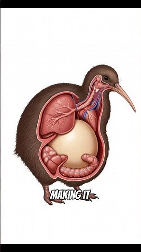 Kiwi Egg Bigger Than It's Body 😳😯#facts #animals