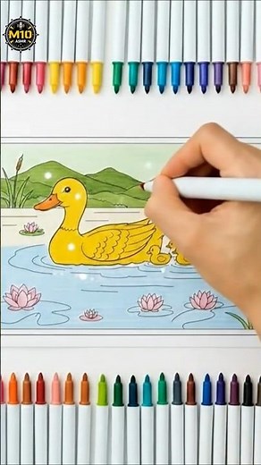 ASMR Coloring Duck Family Satisfying Marker Sounds No Talking �✨