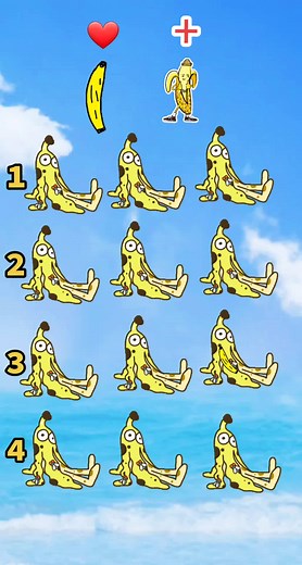 Animated Bananas with Expressive Faces Floating in Sky