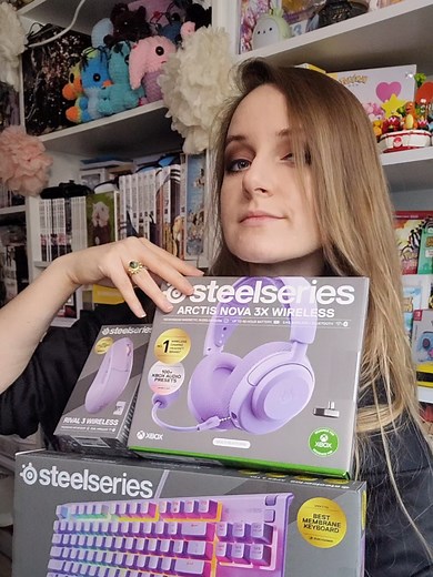 Nowoczesny zestaw SteelSeries w lawendowym kolorze