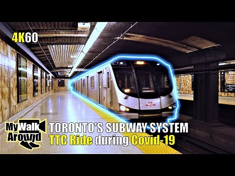TTC Subway ride video from College station to Yonge-Sheppard and station walk (Toronto 4k video )