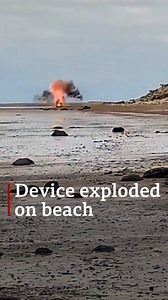 11K views · 103 reactions | Boom! The moment an explosion happened on a Norfolk beach.  A bomb squad unit carried out a controlled explosion after a "possible ordnance" was found. Full story: bbc.in/3elneyn | BBC Norfolk | Facebook