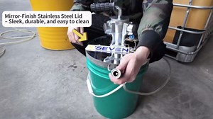 5 Gallon Pneumatic Paint Mixer with Round Cover—Air Agitator for Pails/Drum,Adjustable Speed,Stainless Steel Shaft & Dispersion Blade, Splash-Reducing Lid for Paint/Ink/Adhesive（NEAES’X-M700）