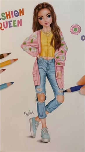 TopModel Fashion Drawing 🎀 #shorts #drawing #fashiondrawing #aesthetic #topmodel
