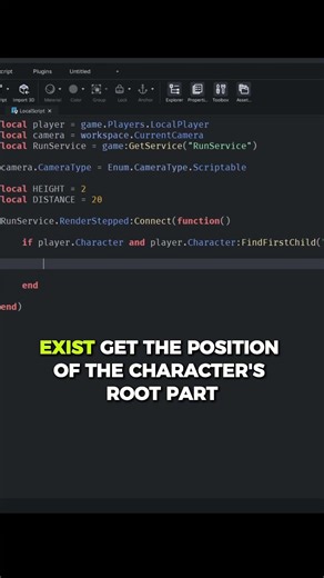 How to make an easy 2D platformer style camera script in Roblox Studio! #roblox #scripting #gamedev