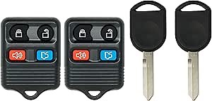 Keyless2Go Replacement for Entry Remote Car Key Fob Vehicles That Use Self-Programming with New Uncut 80 Bit Transponder Ignition Car Key H85 (2 Pack)