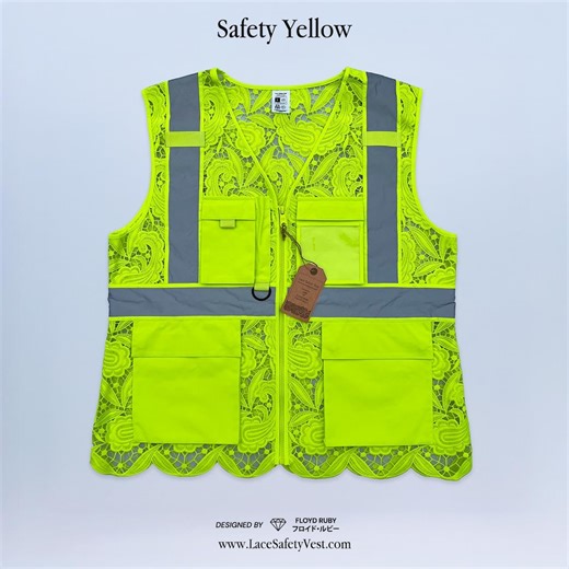 Neon Lace Safety Vest With Pockets: Reflective ANSI Class 2 Workwear - Etsy