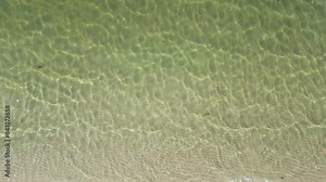 Calm Clear Beach Of Dennis Port In Nantucket Sound In Massachusetts, United States. Aerial Topdown Shot