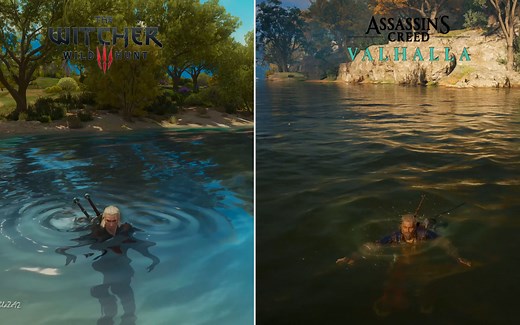 【4K 巫师3 vs 英灵殿】 最高画质细节对比