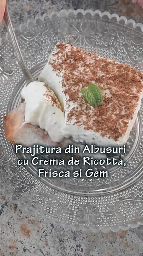 Prajitura din Albusuri cu Crema de Frisca, Ricotta, Gem, cu doar 6 albusuri ramase! #albusuriramase