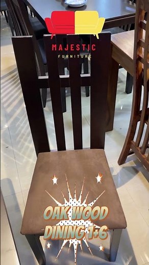 MAJESTIC FURNITURE OAK WOOD DINING TABLE 1+6