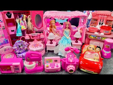 12 Minutes Satisfying with Unboxing Barbie Princess Pink House, Rock Bed Play Set Review Toys | ASMR
