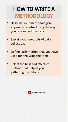 How to write a Methodology #methodology #researchmethodology #researchmethods