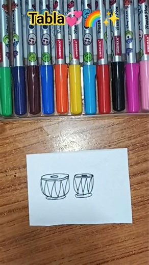 How to drawtabla🌈💞#Shorts#tabladrawing#musicinstrumentdrawing#easyartforkids#drawingtutorial#viral 💖