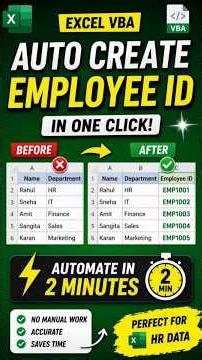 Stop Entering Data Manually! Auto-Generate IDs in Excel #shorts